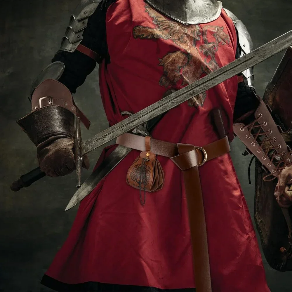 4 Pcs Halloween Medieval Costume Accessories, Including Faux Leather Arm Guards, - Picture 6 of 7